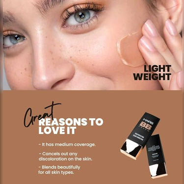MARS BB Cream Lightweight Foundation | Blendable BB Cream for Women(30 ml) (Tan) Matte Lip Liner | One Swipe Smooth Application | Long Lasting Lip Pencil (1.4gm) (20-CHILL RED)